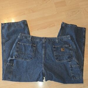 Mens Carhartt Original Dungaree Fit Blue Jeans 42x30 B13DPS